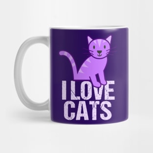 I Love Pretty Purple Cats Mug